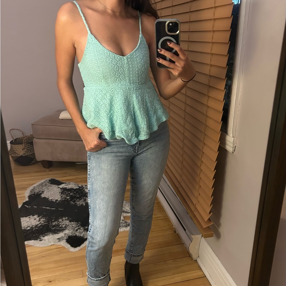 Mint Green Women's Peplum Top